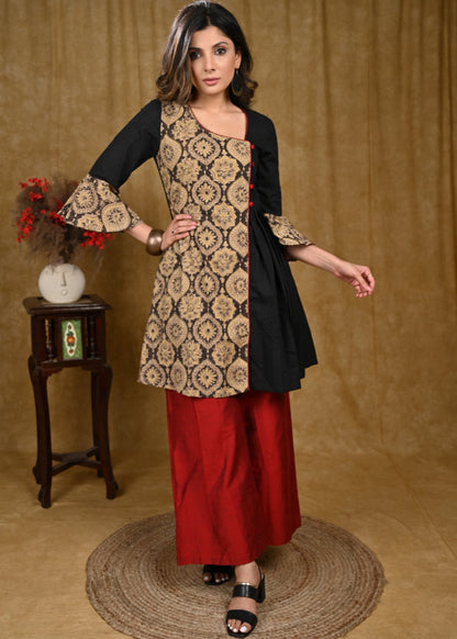 Maroon Cotton Silk Pant