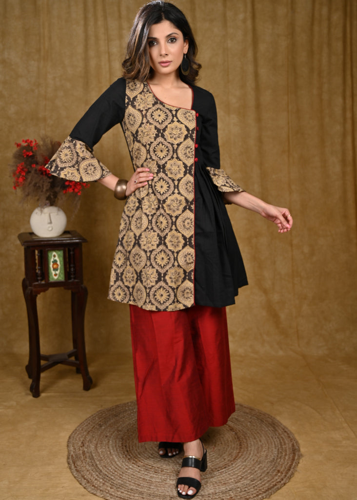 Maroon Cotton Silk Pant
