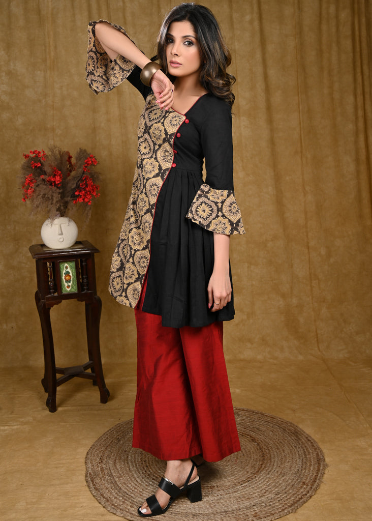 Maroon Cotton Silk Pant