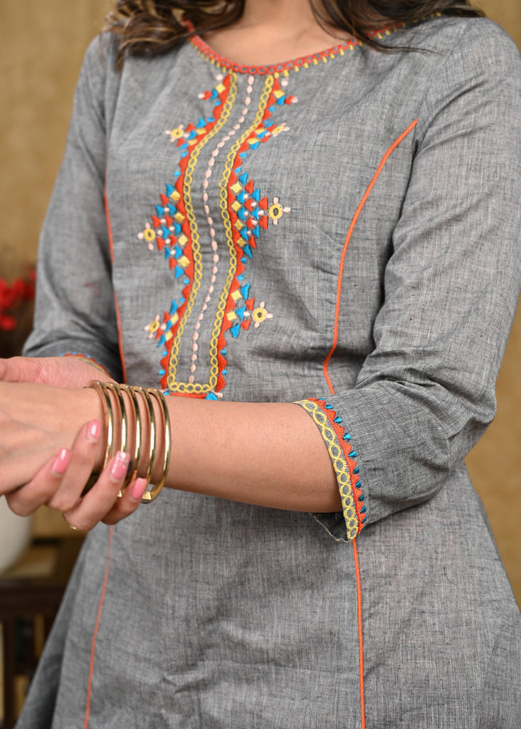 Rust Cotton Silk Pant