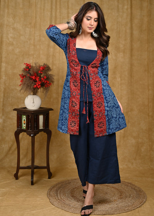 Blue Cotton Pant