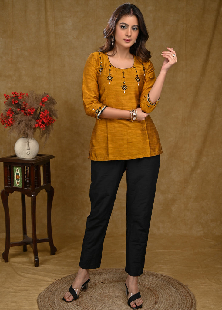Black Cotton Silk Pant