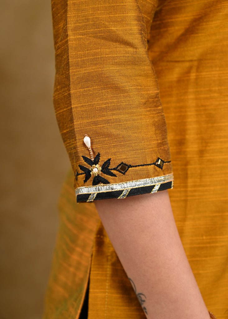 Black Cotton Silk Pant