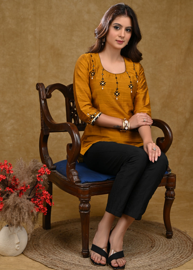 Black Cotton Silk Pant