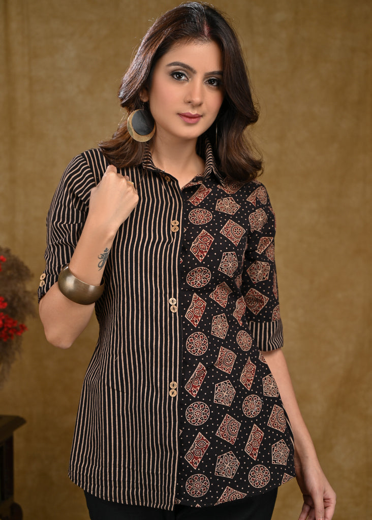 Black Cotton Silk Pant