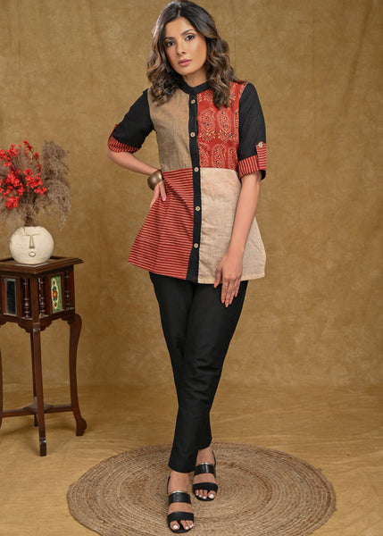 Black Cotton Silk Pant