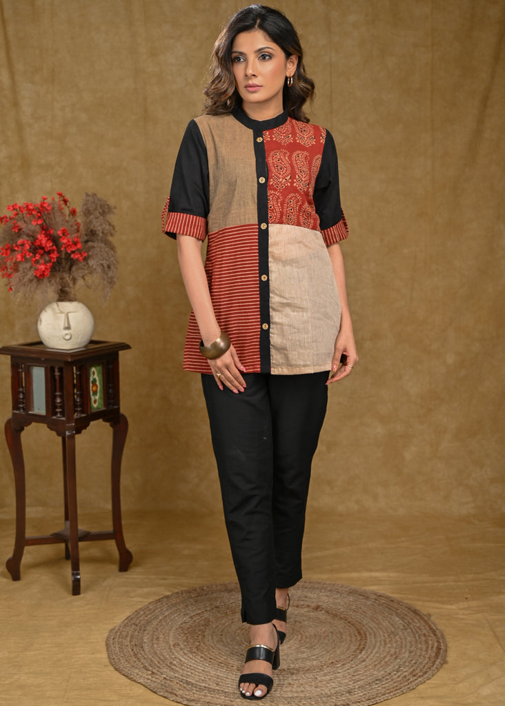 Black Cotton Silk Pant