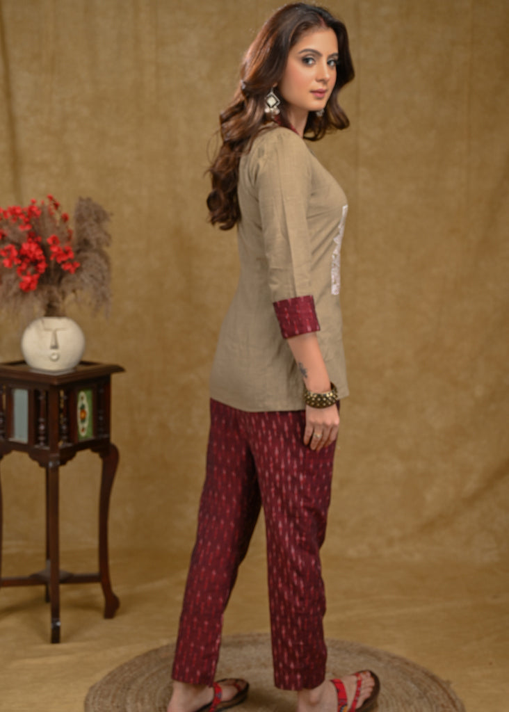 Maroon Cotton Pant