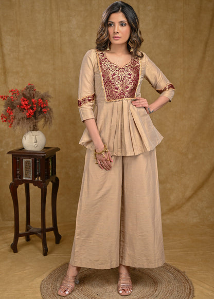 Golden Cotton Silk Pant