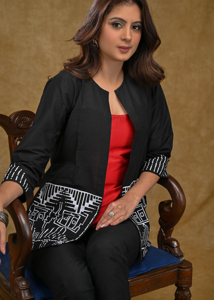 Black Cotton Silk Pant