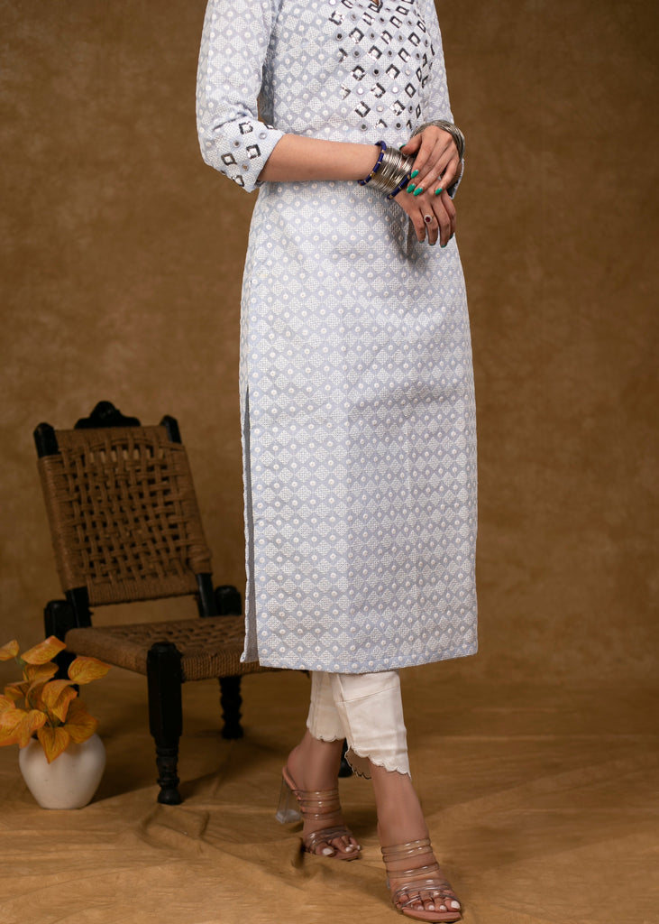 White Cotton Silk Pant