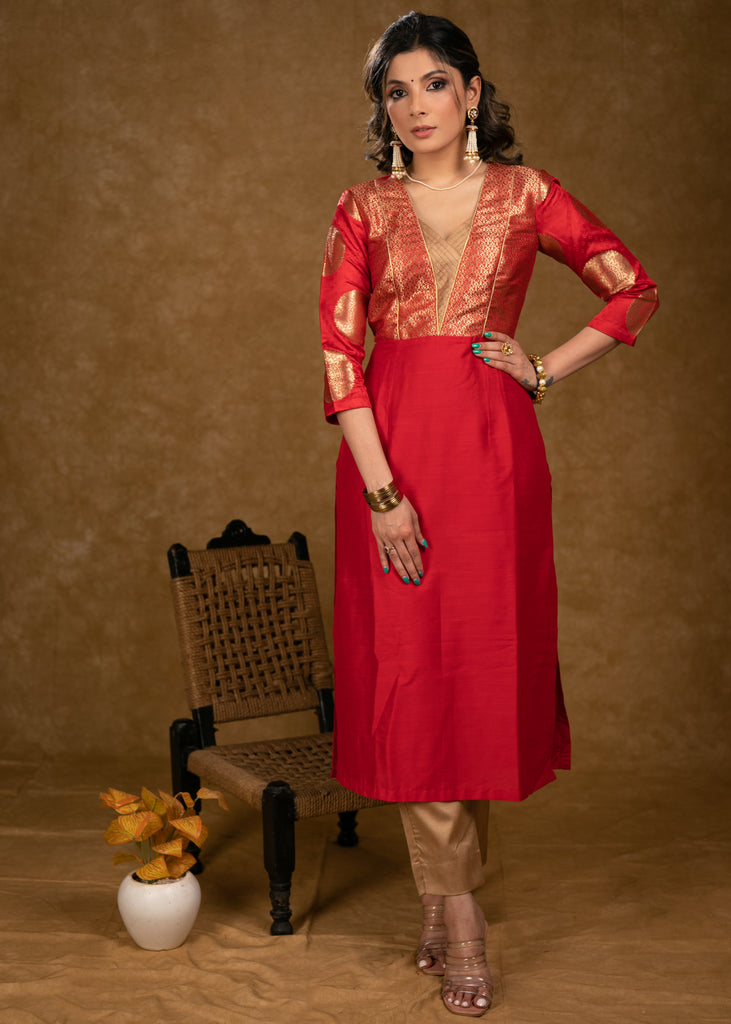 Golden Cotton Silk Pant