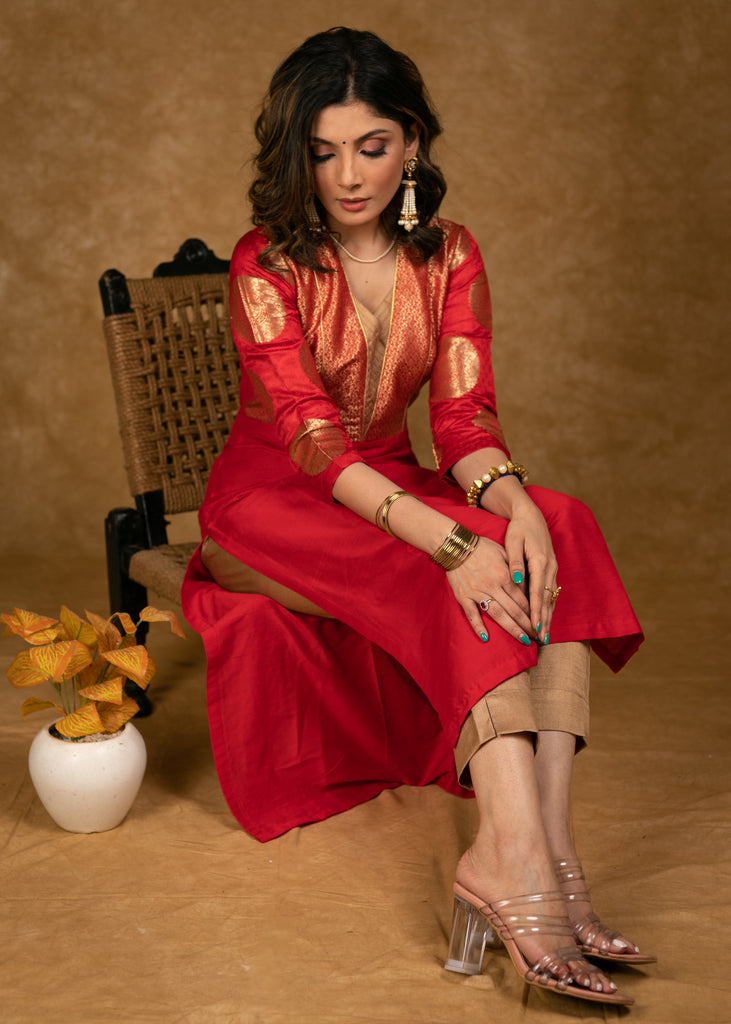 Golden Cotton Silk Pant