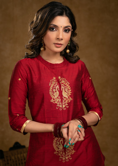 Golden Cotton Silk Pant