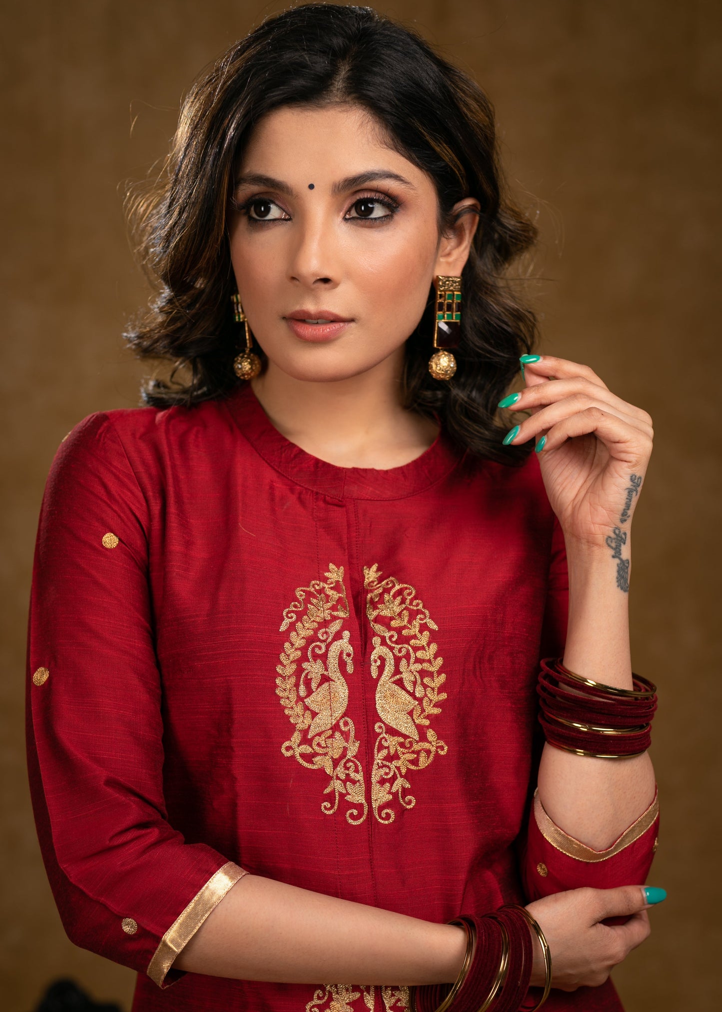Golden Cotton Silk Pant