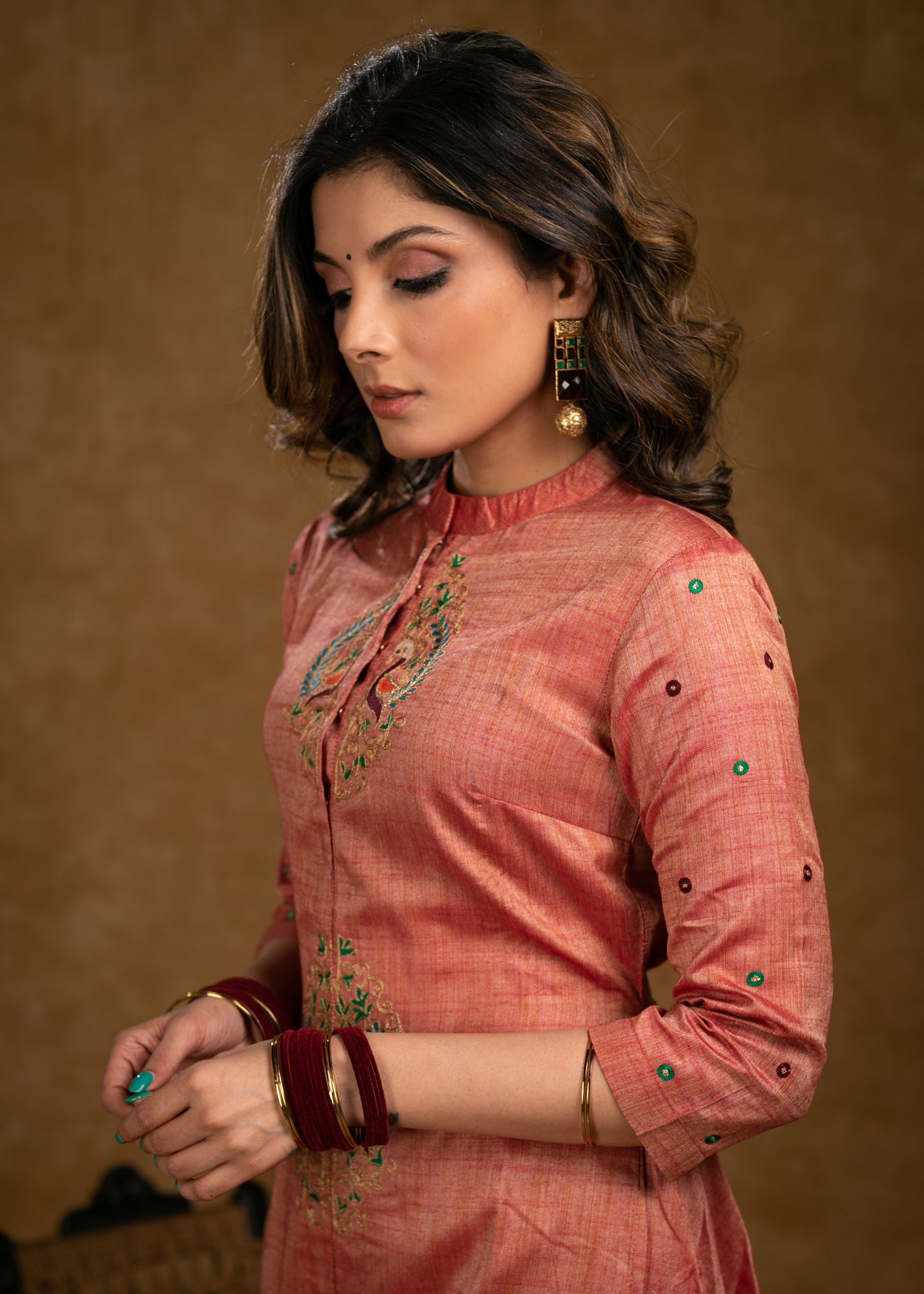 Golden Cotton Silk Pant