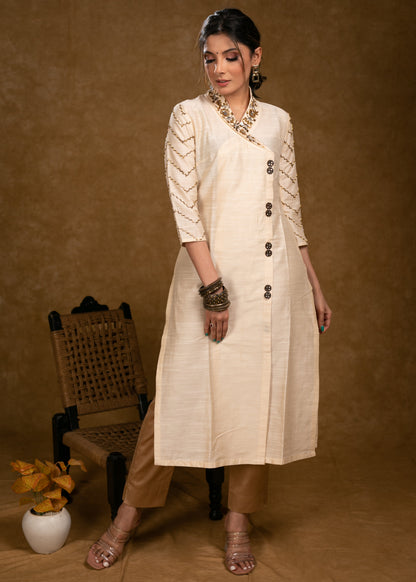 Golden Cotton Silk Pant