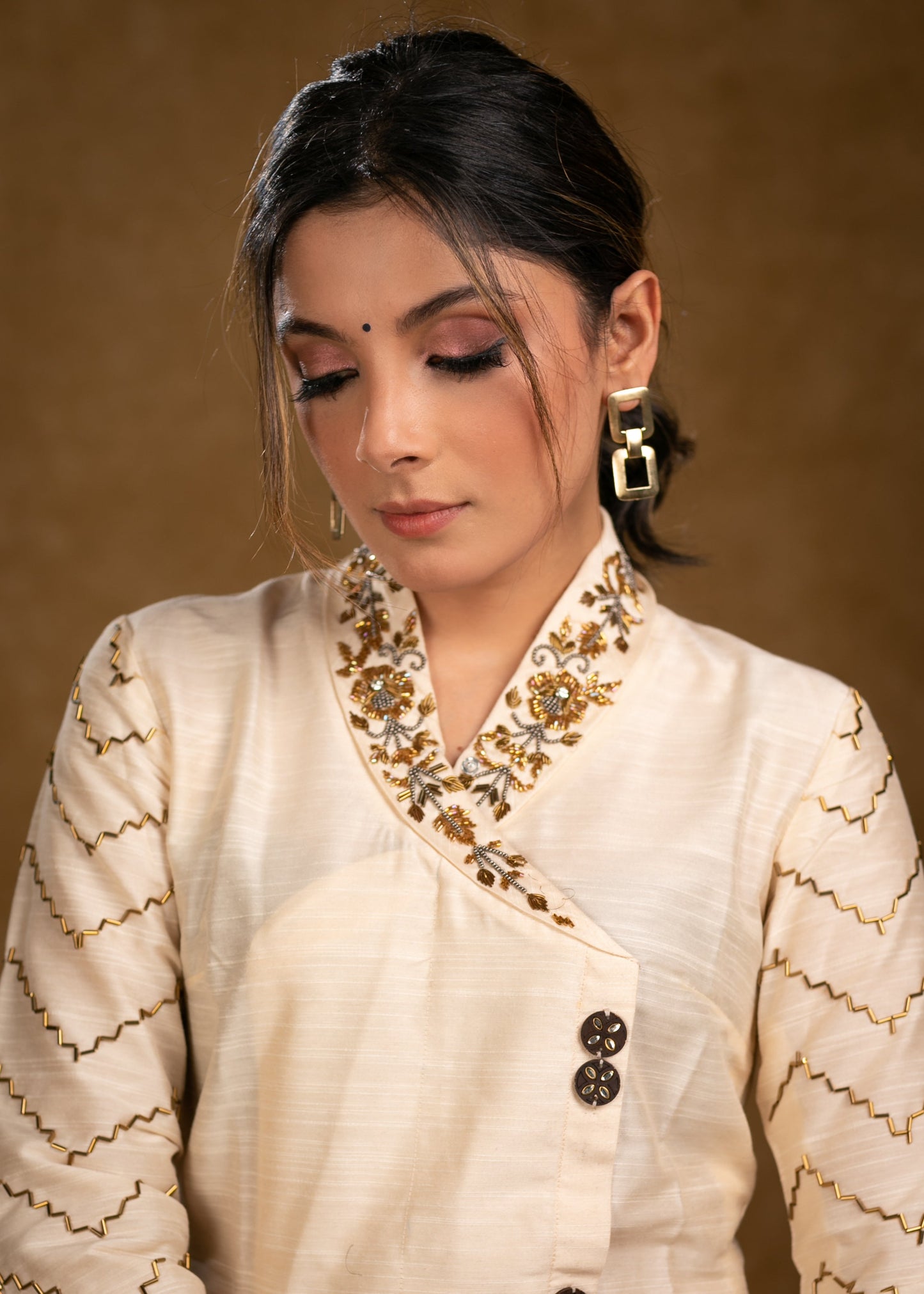 Golden Cotton Silk Pant