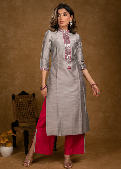 Pink Cotton silk palazzo