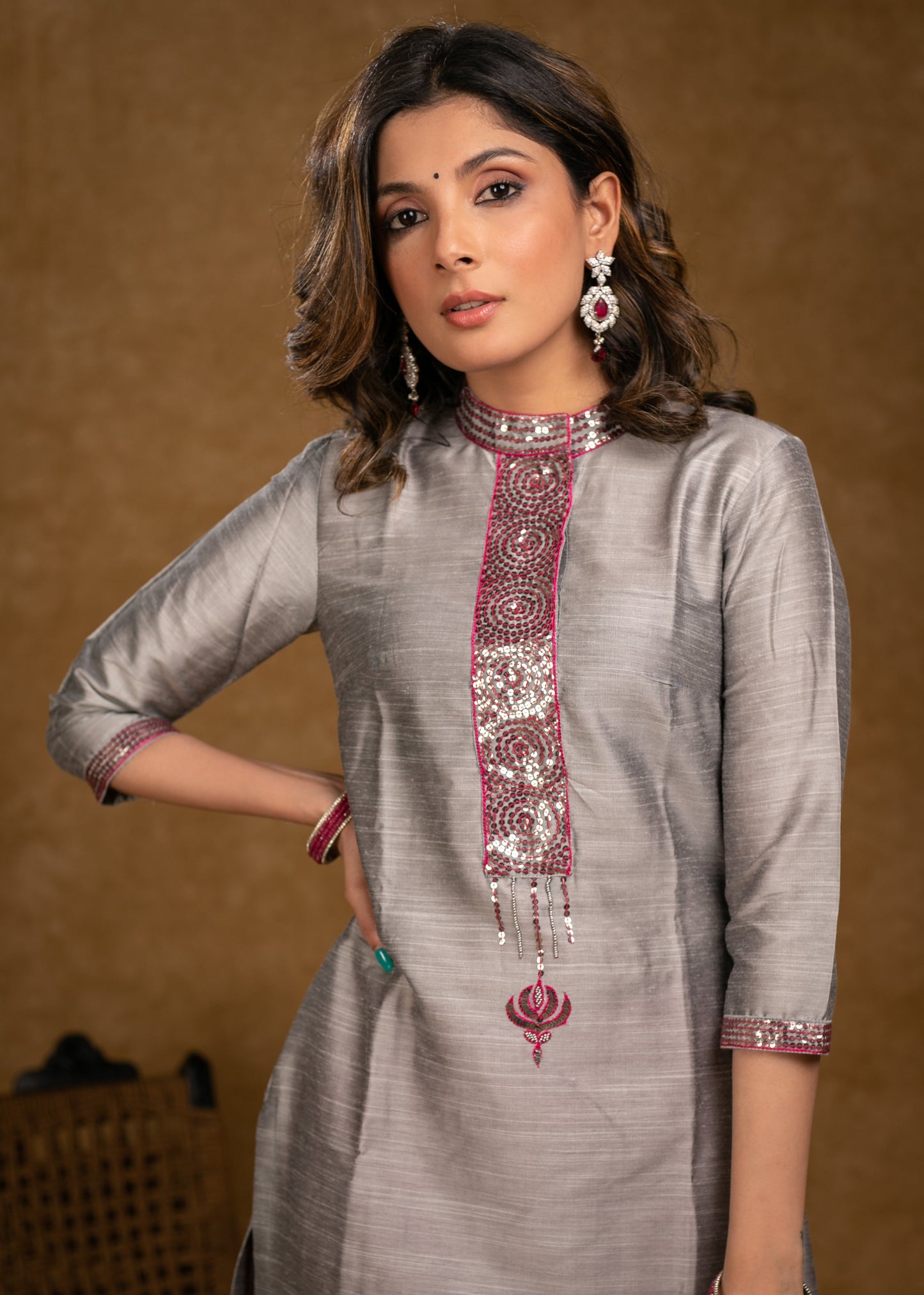 Pink Cotton silk palazzo