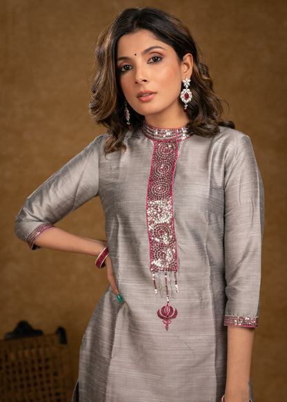 Pink Cotton silk palazzo