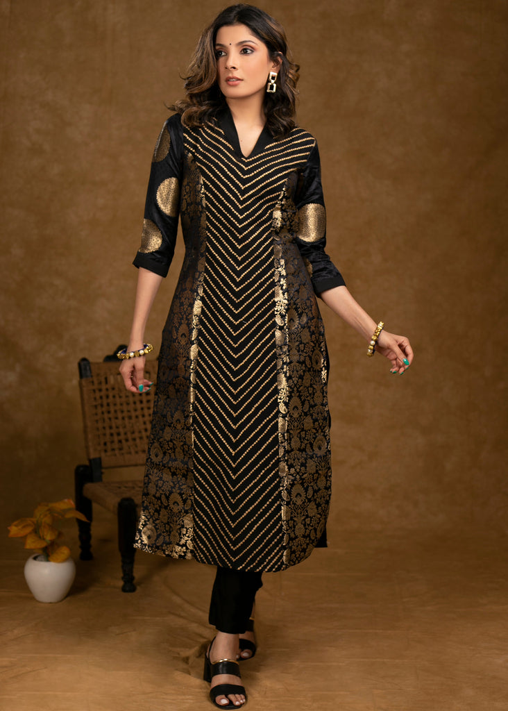 Black Cotton Silk Pant