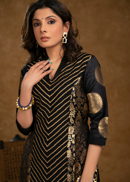 Black Cotton Silk Pant