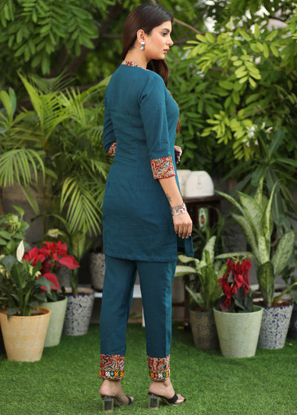Teal Cotton Pant