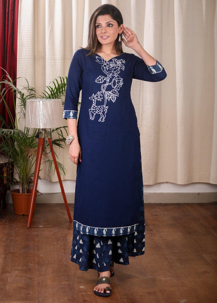 Blue Cotton Pant