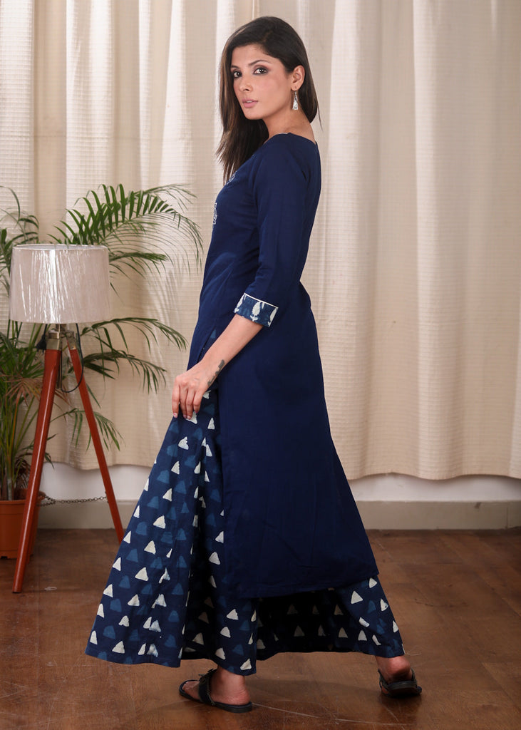 Blue Cotton Pant