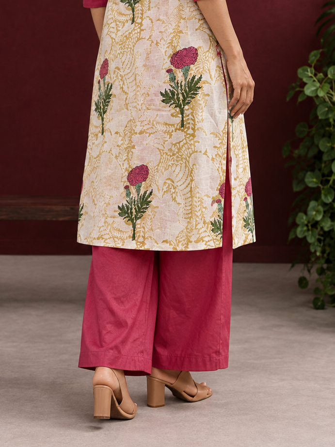 Graceful Soft Pink Rayon Straight Pant