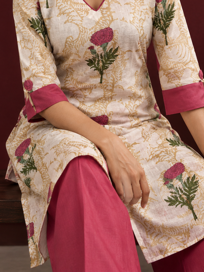 Graceful Soft Pink Rayon Straight Pant — seated detail