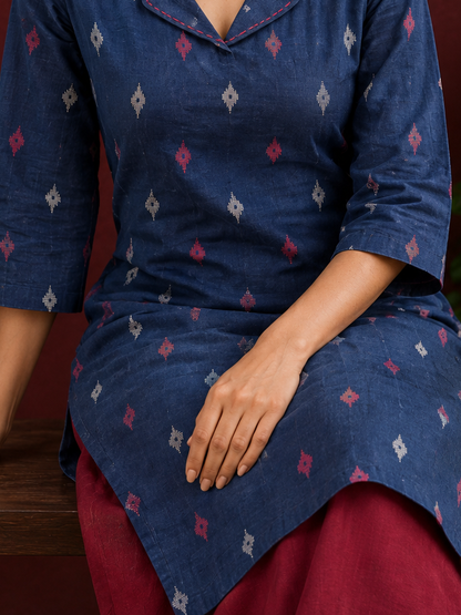 Classy Maroon Cotton Straight Pant — seated detail