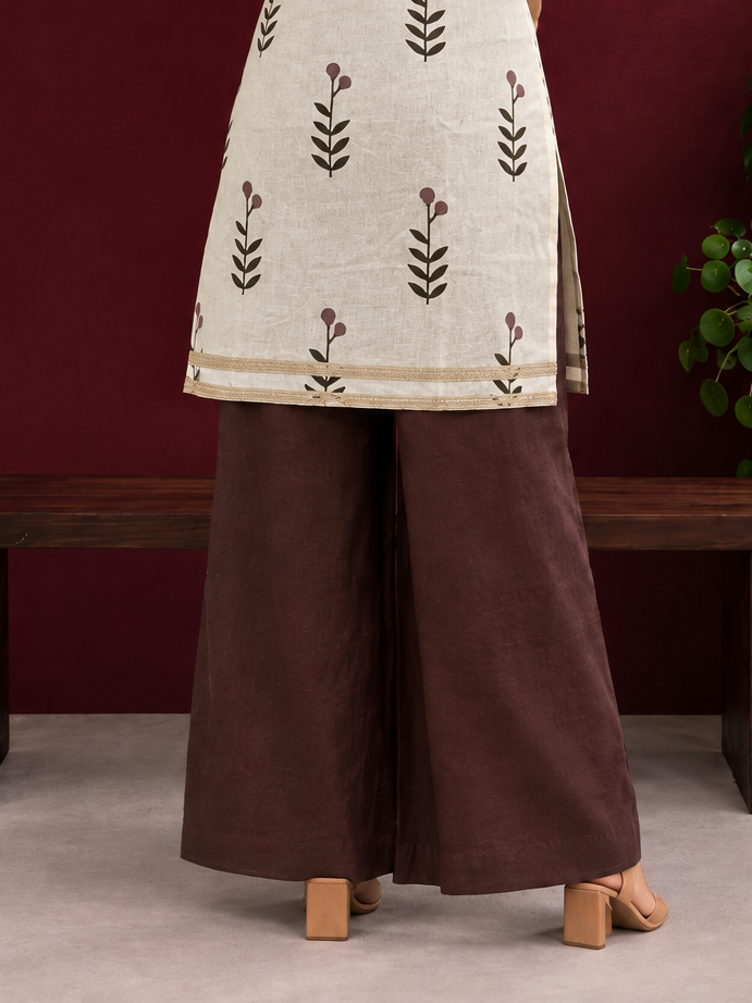 Classic Cotton Brown Straight Pant