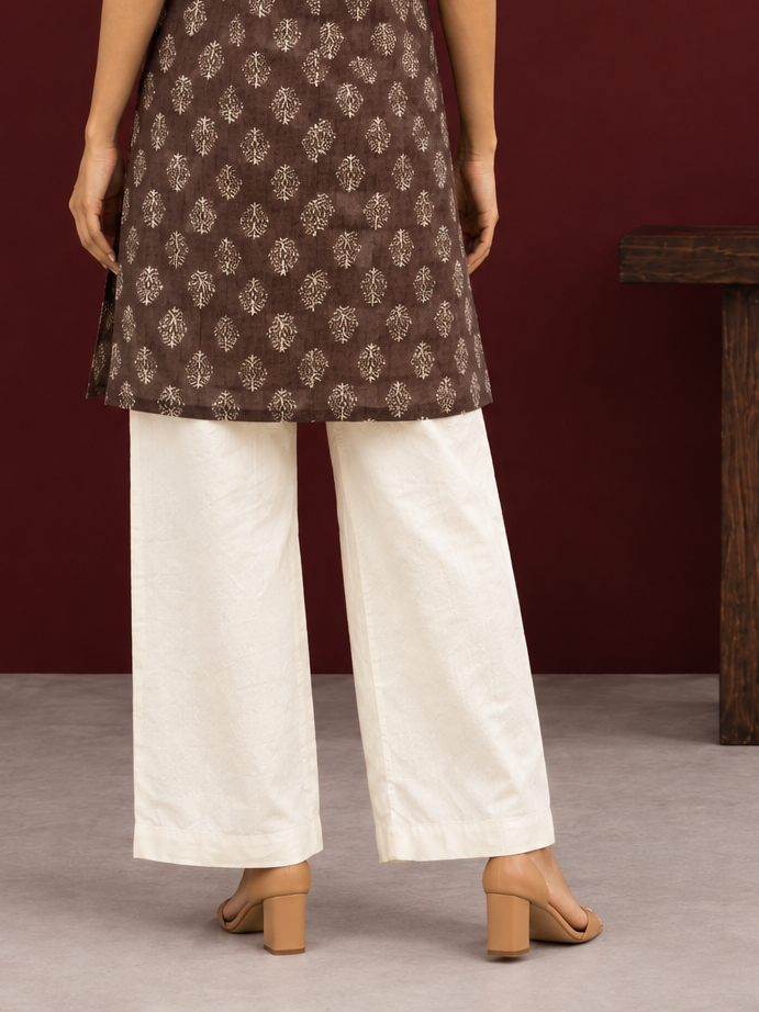 Timeless Rayon Straight Pants — back view