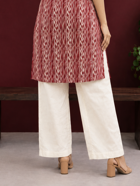 Timeless Rayon Straight Pants — back view