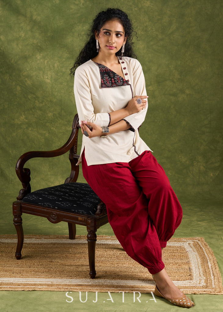 Maroon Cotton Pant
