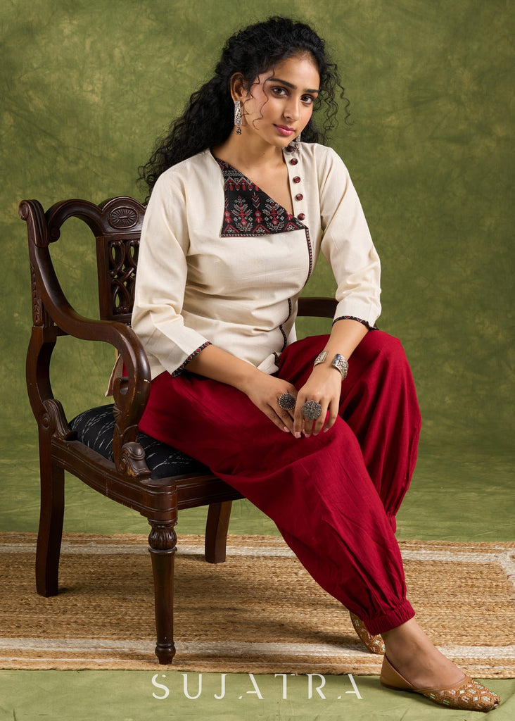 Maroon Cotton Pant