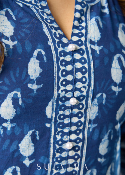 Easy To Wear Cotton Indigo Tunic - Pant Additional