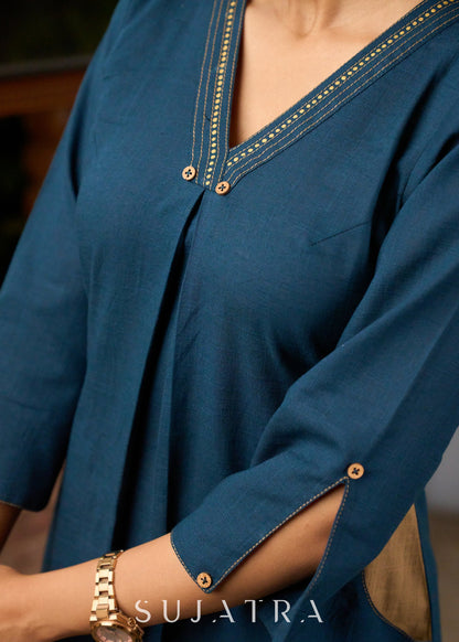 Blue Cotton Pant