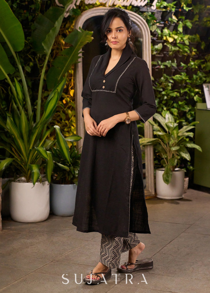 Black Cotton Pant