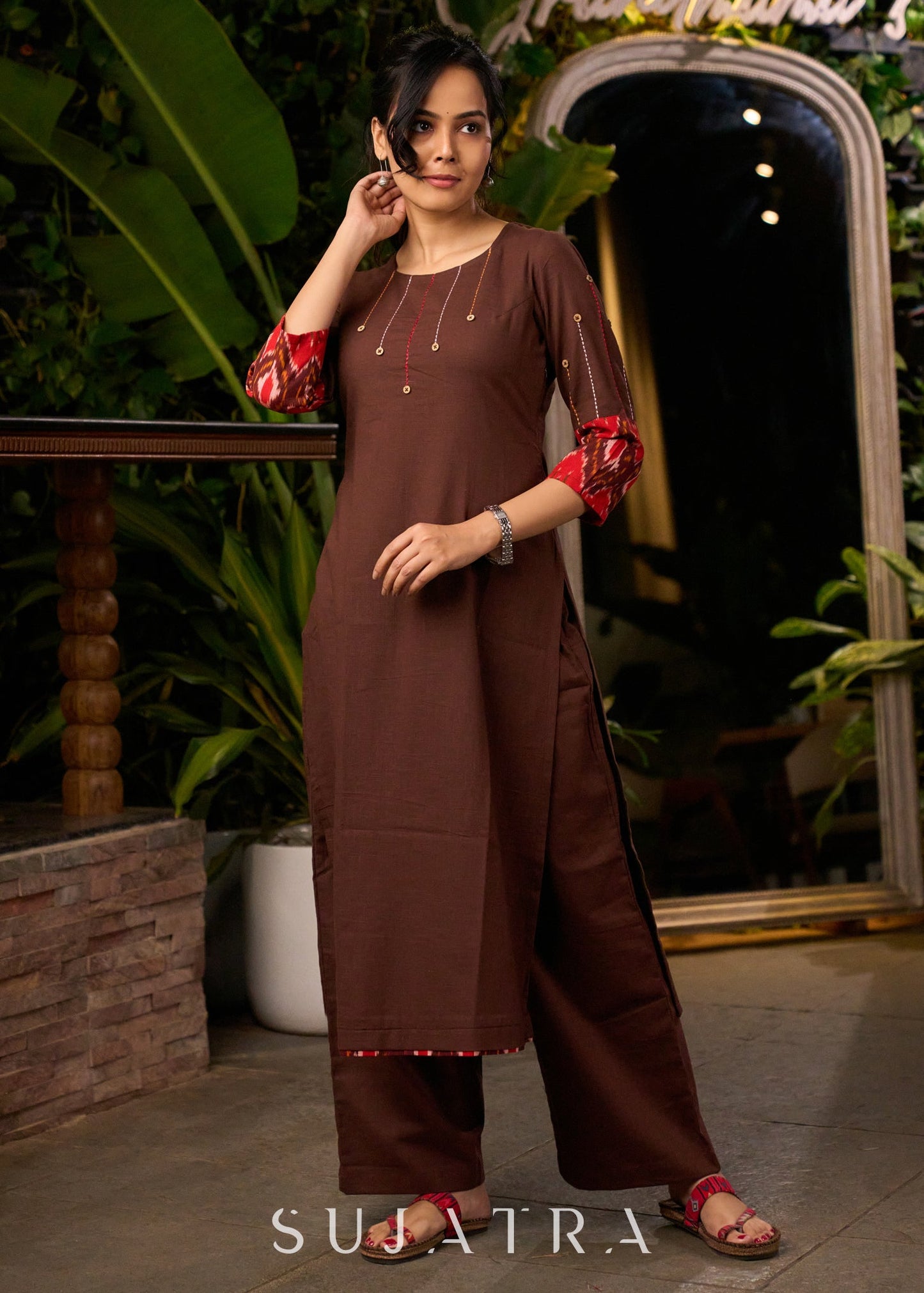 Brown Cotton Pant