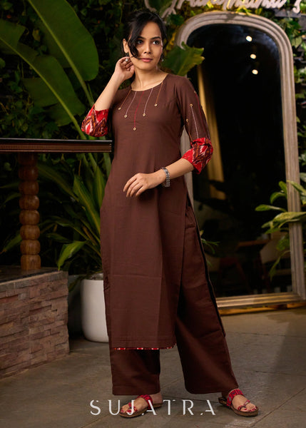 Brown Cotton Pant