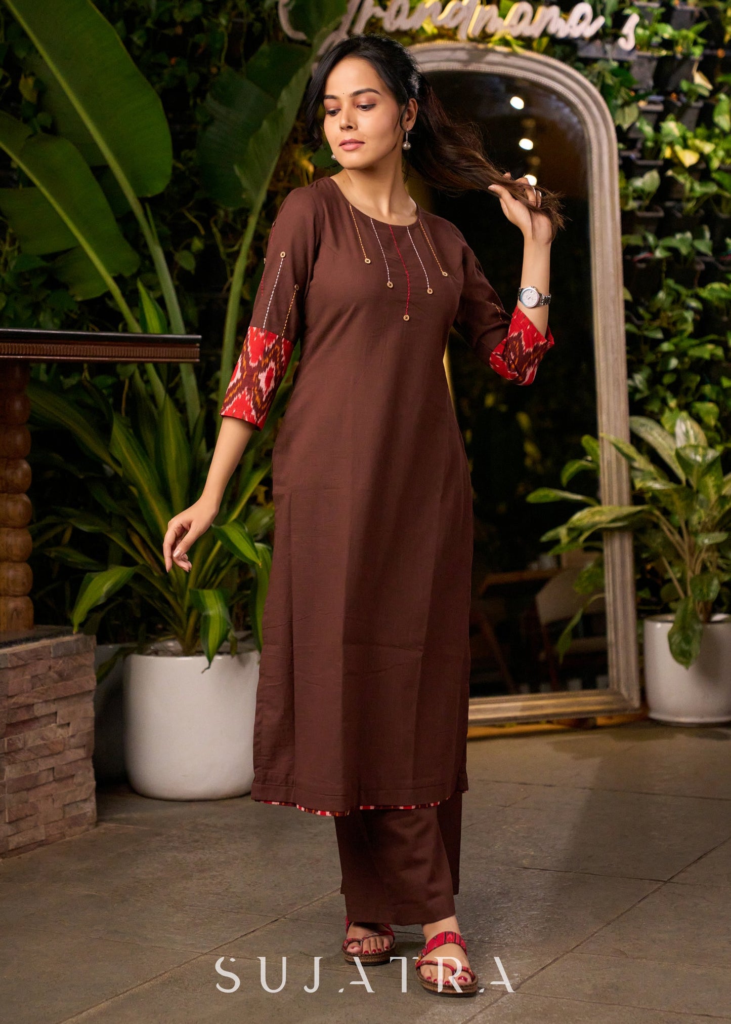 Brown Cotton Pant