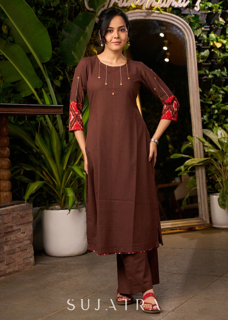 Brown Cotton Pant