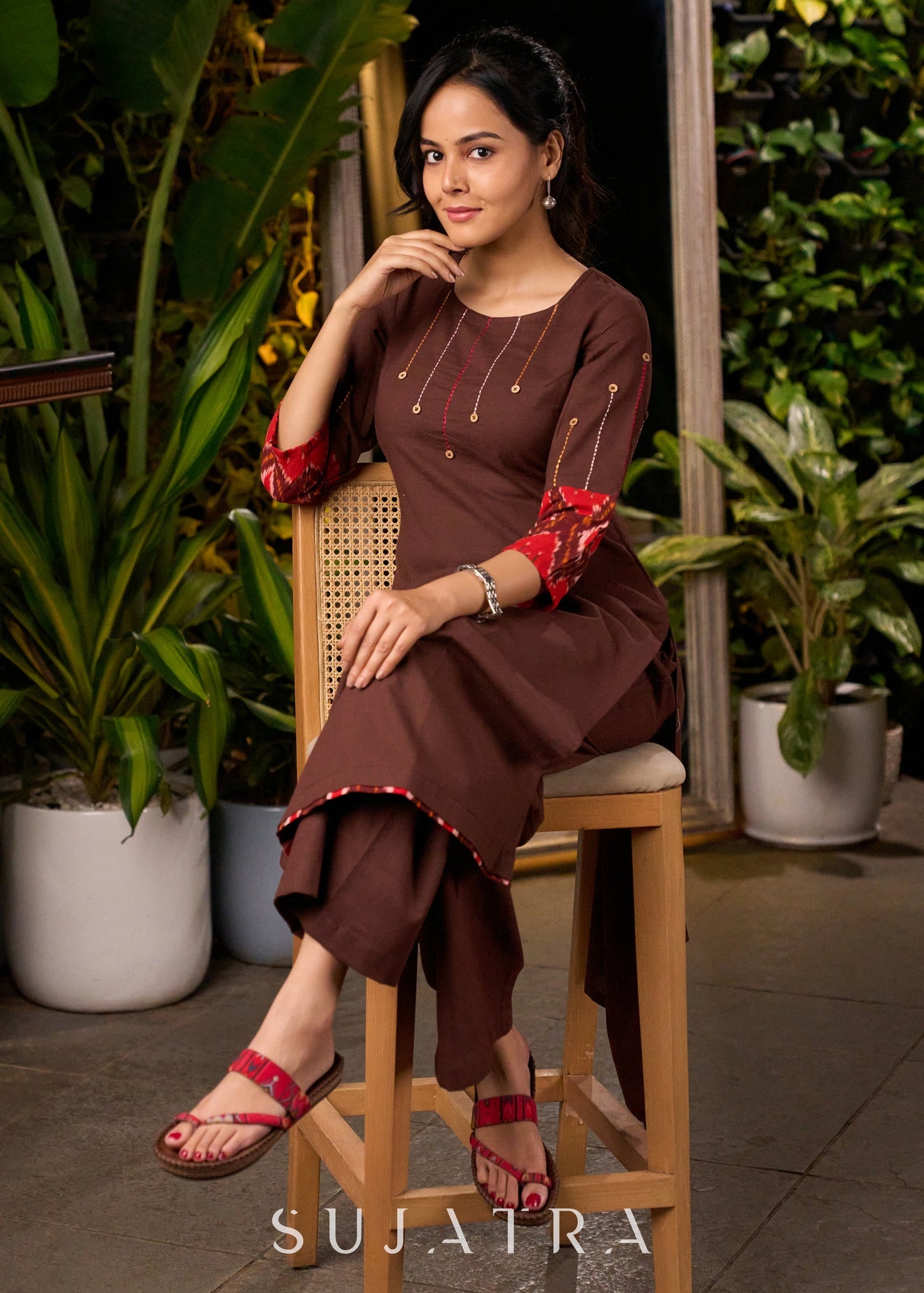 Brown Cotton Pant