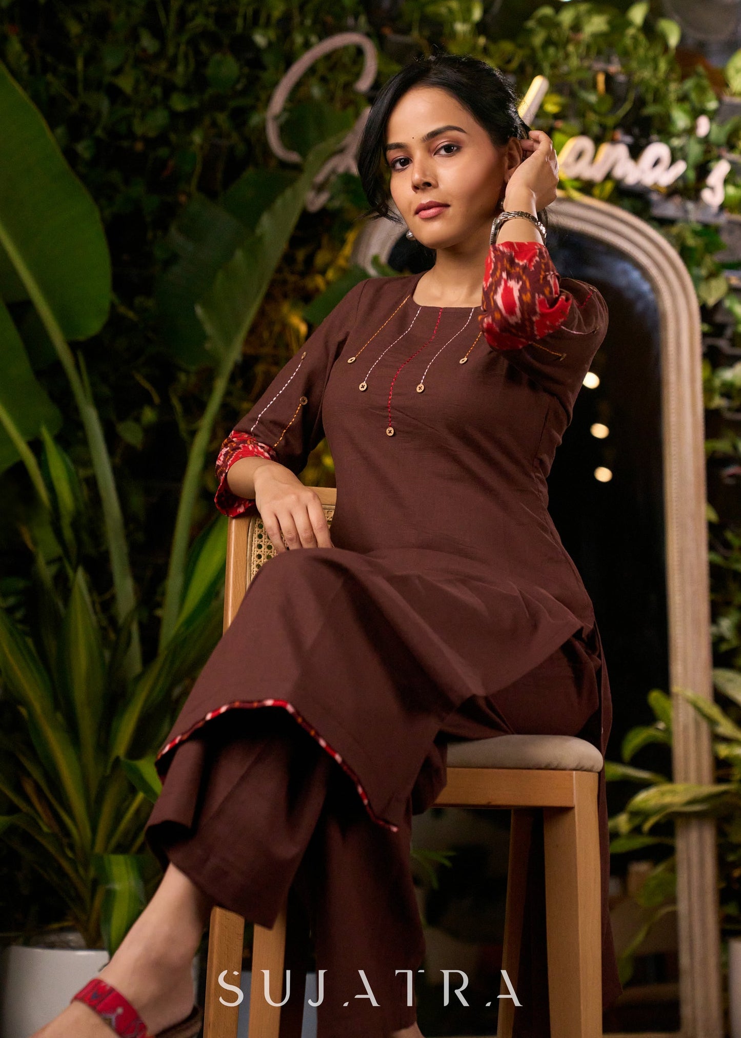 Brown Cotton Pant