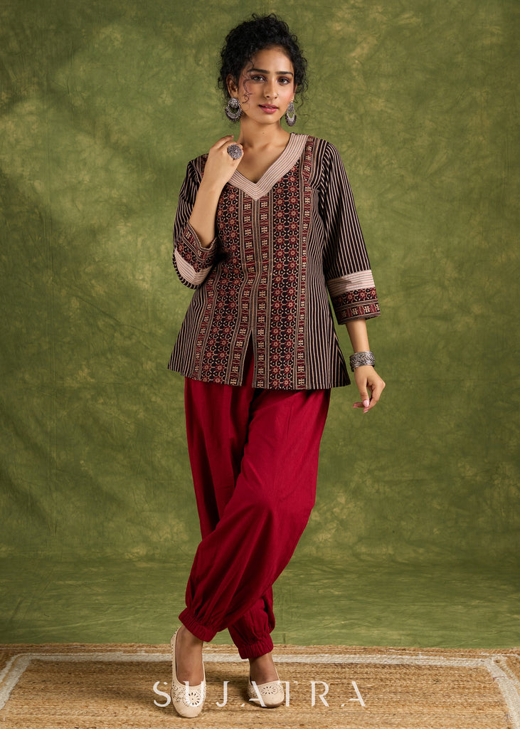 Maroon Cotton Pant
