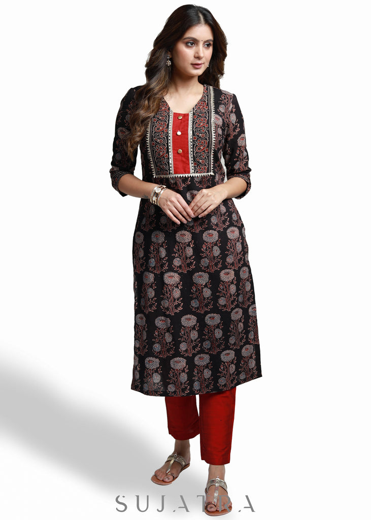 Maroon Cotton Silk Pant
