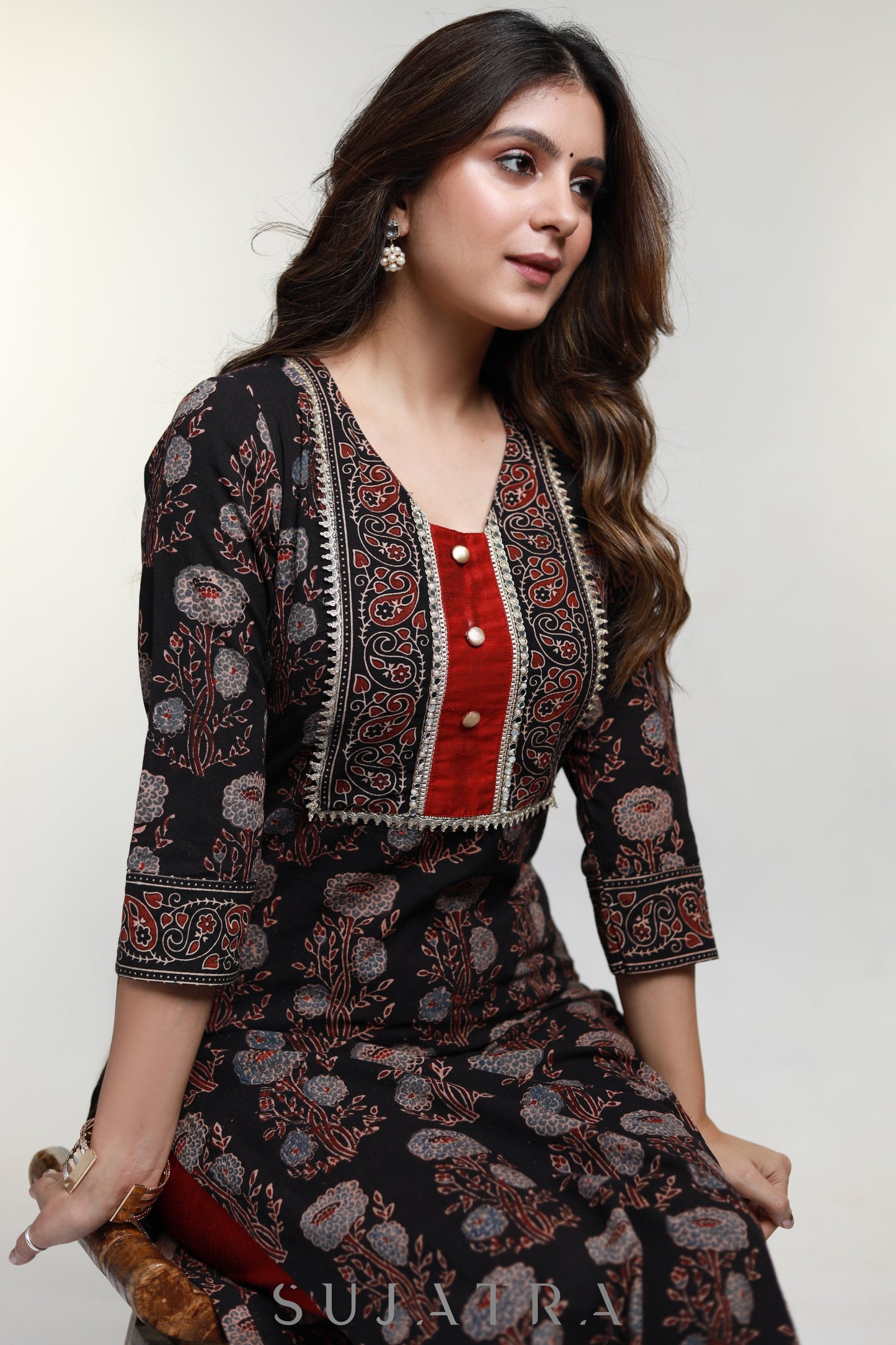 Maroon Cotton Silk Pant